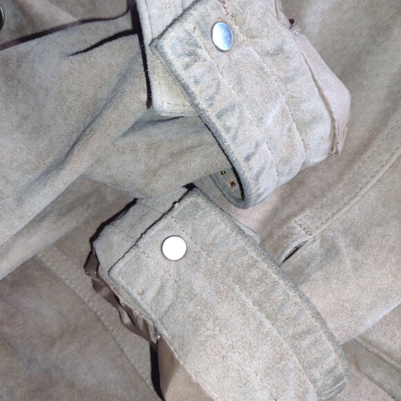 Women’s Tribal Suede Light Tan Jacket with Embellishments – Size 12 - Picture 16 of 16